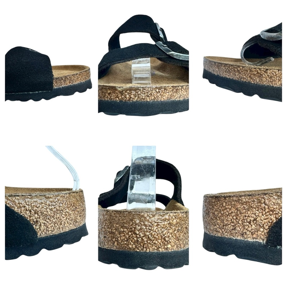 BIRKENSTOCK Arizona Soft Footbed Black Suede Leather Sandals US 8 8 1/2 A B New - Picture 16 of 16